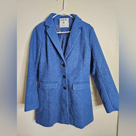 Allegra K Coats Notched Lapel Long Sleeves Single Breasted Fall Winter Peacoat - Picture 6 of 8